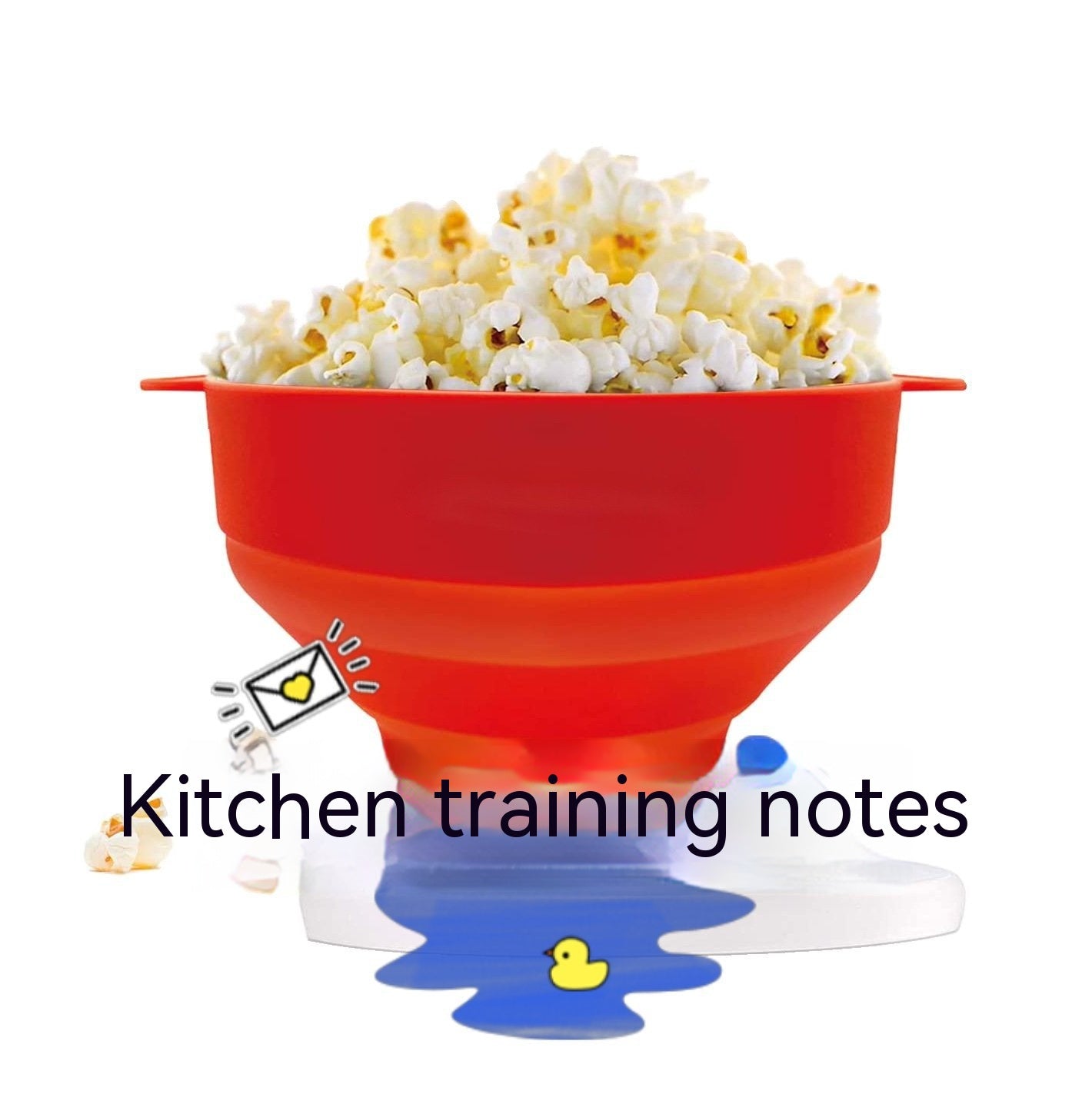 Kitchen Microwave Oven Popcorn Machine Silicone Small Popcorn Bucket Bowl with Cover Foldable