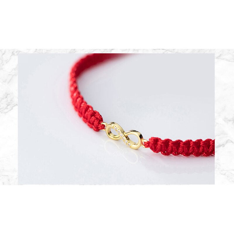 Eight Red Thread for Hand Women'S Bracelets 925 Sterling Silver Bracelets for Women Red Rope Silver Bracelet 925 Women